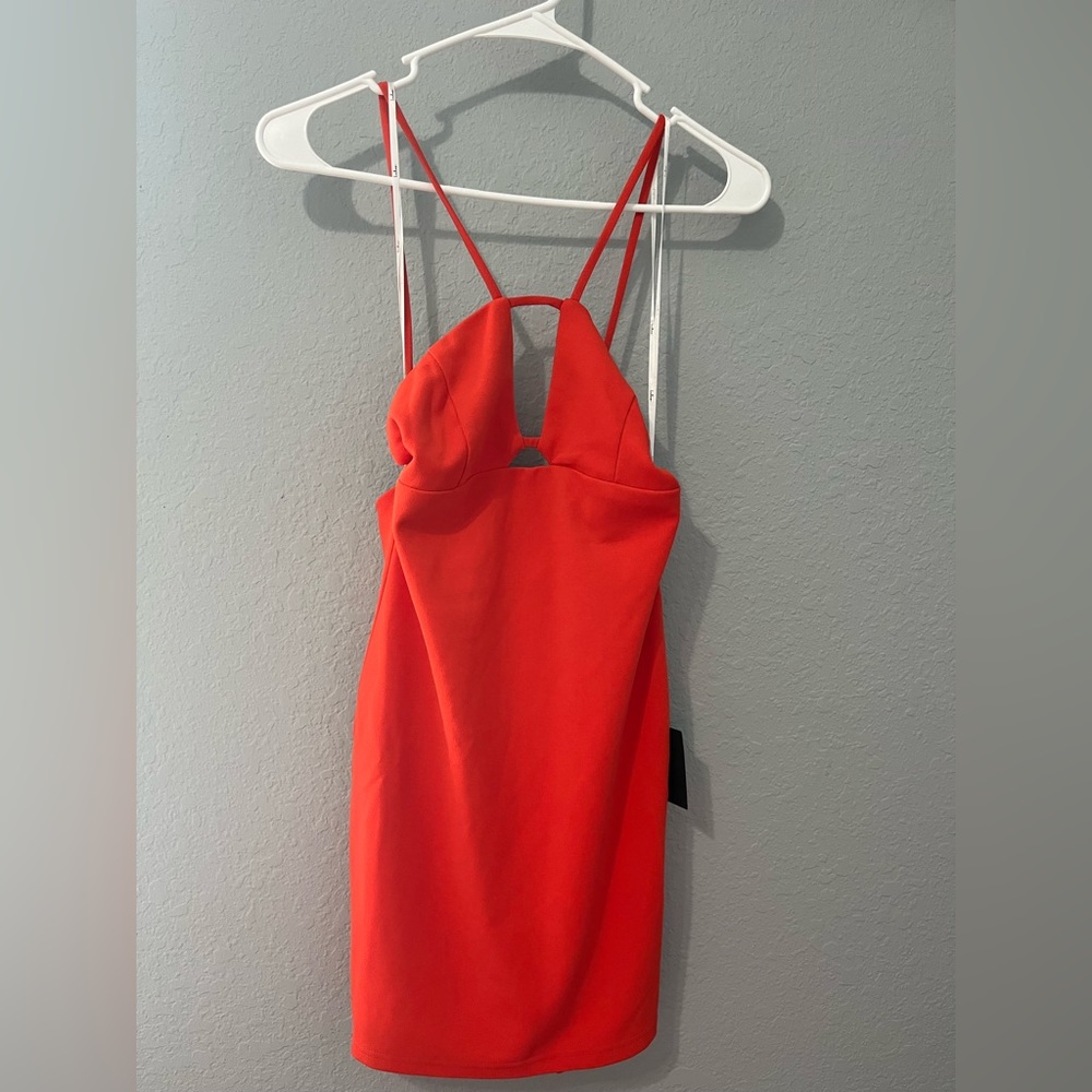 Red Spaghetti-Strap Sheath Dress